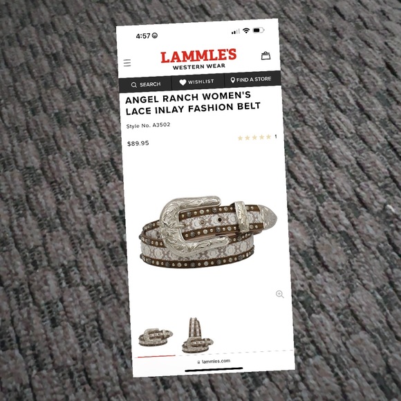 Genuine leather Angel Ranch belt. Can interchange buckles - Picture 4 of 4